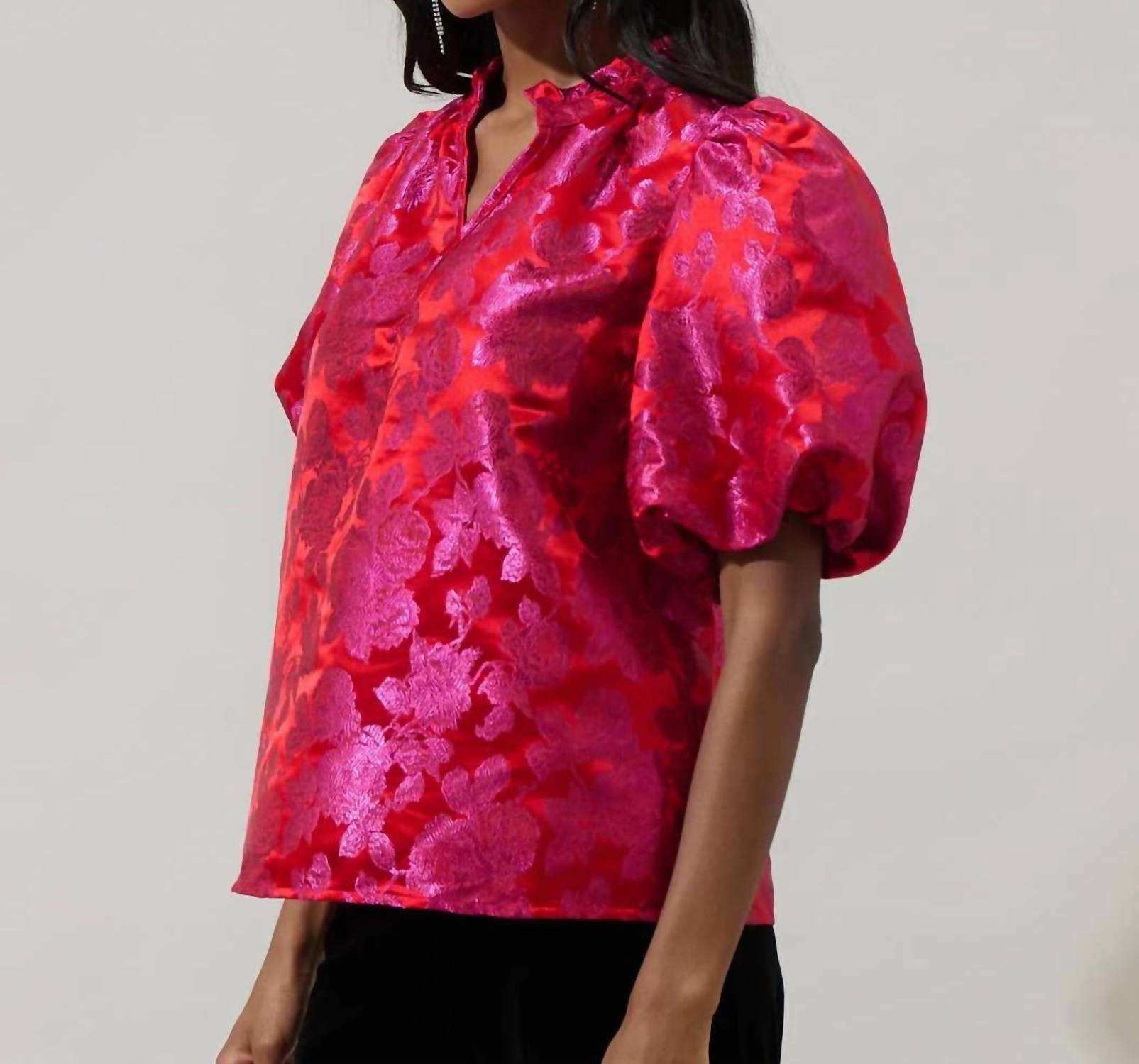 Sugarlips - Duson Floral Jacquard Top