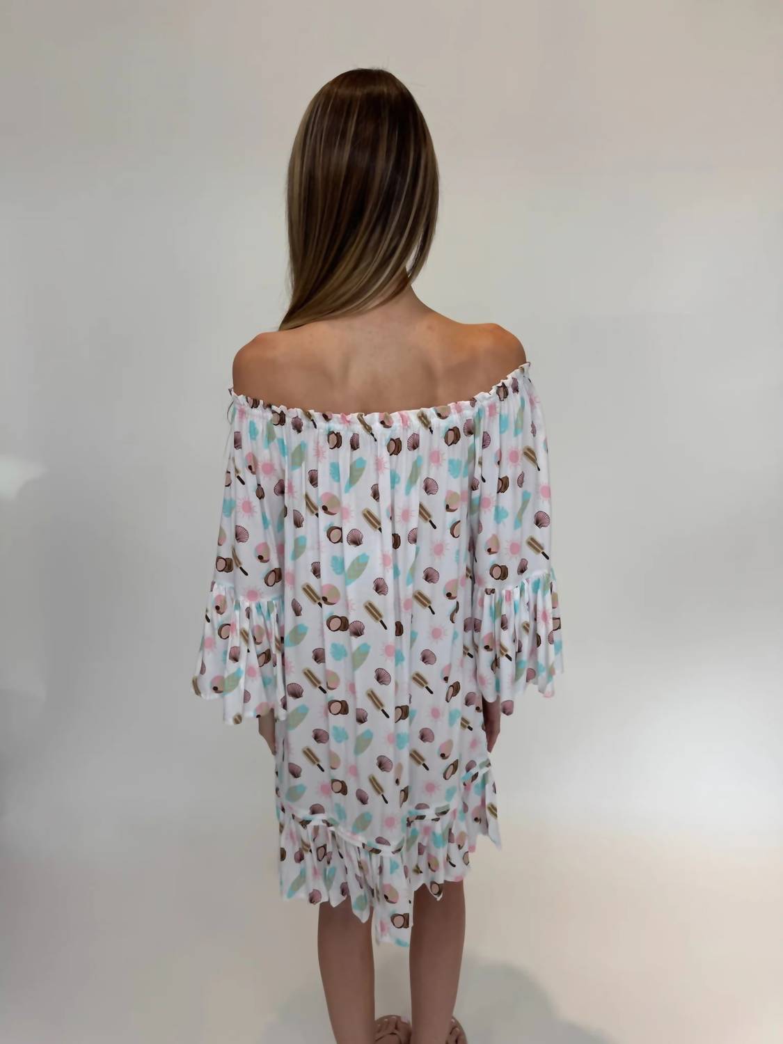 Romi The Brand Sunset Shore Tulum Dress in multi - women's dress - detail view