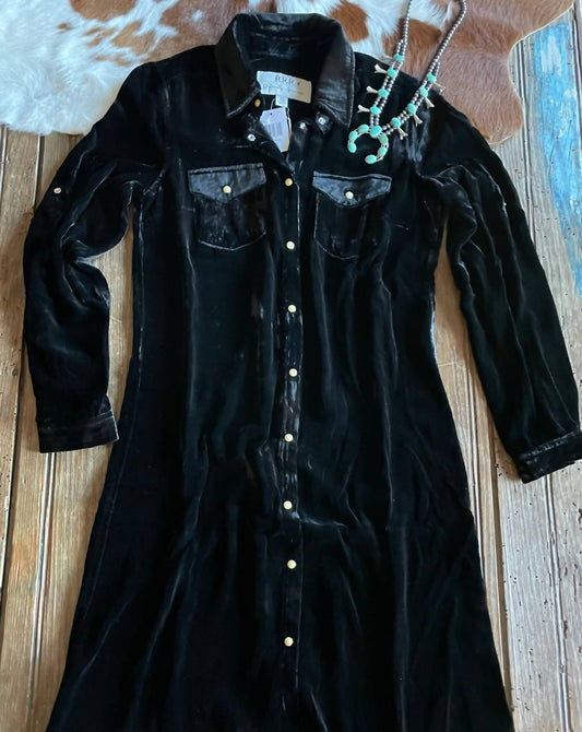 Ellensburg Velvet Shirt Dress