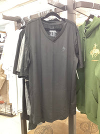Rock & Roll Denim Performance V Neck T Shirt in black - men's t-shirt - detail view