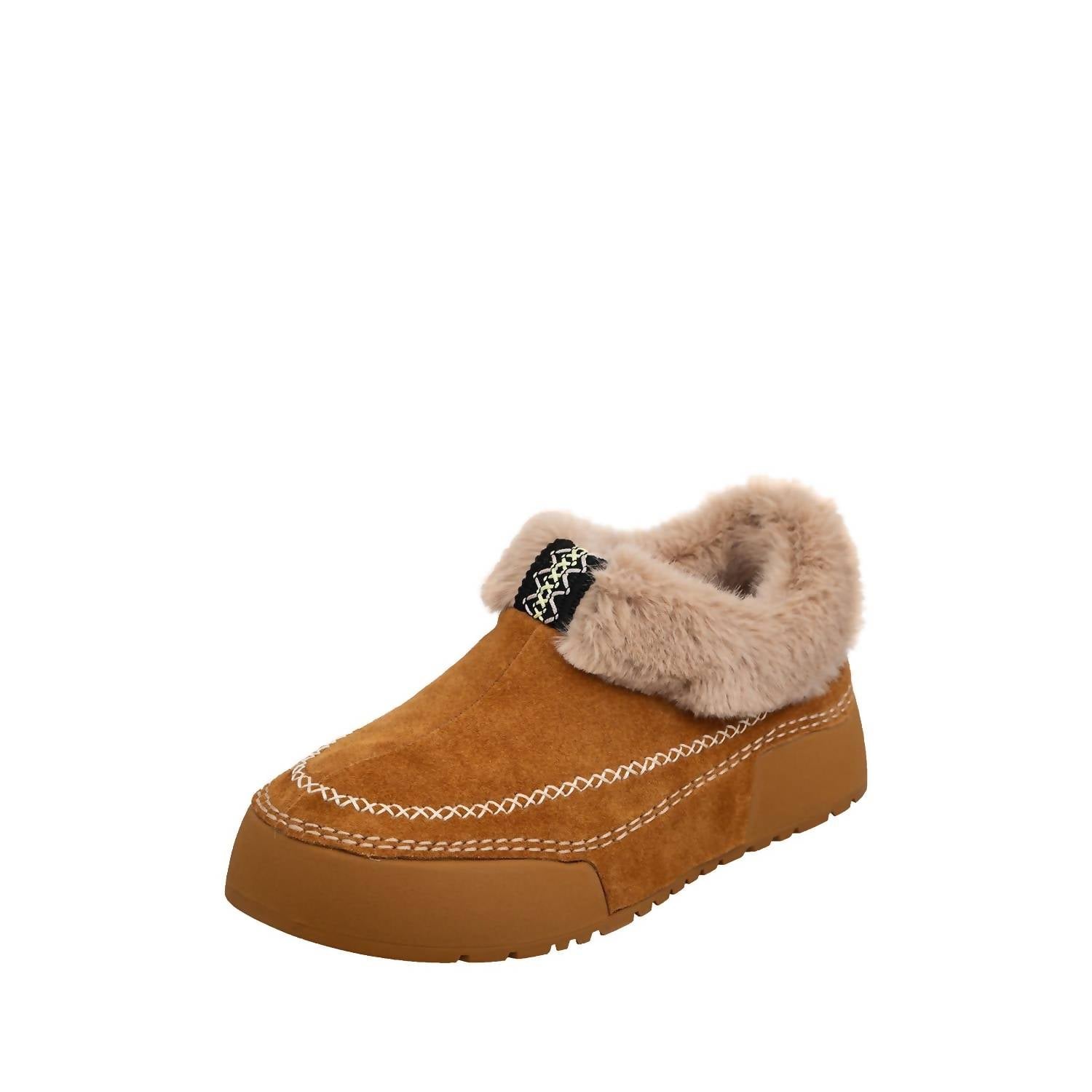 Antelope Women's Shearling Lined Moccasin Slippers in cognac - women's shoe