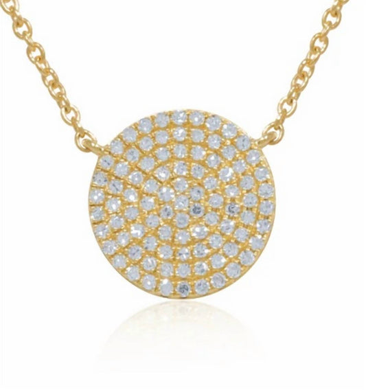 Diana M Jewels - 0.57 Cts Round Diamonds Disc Necklace
