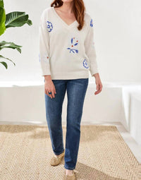 Tribal - Intarsia V-neck Sweater