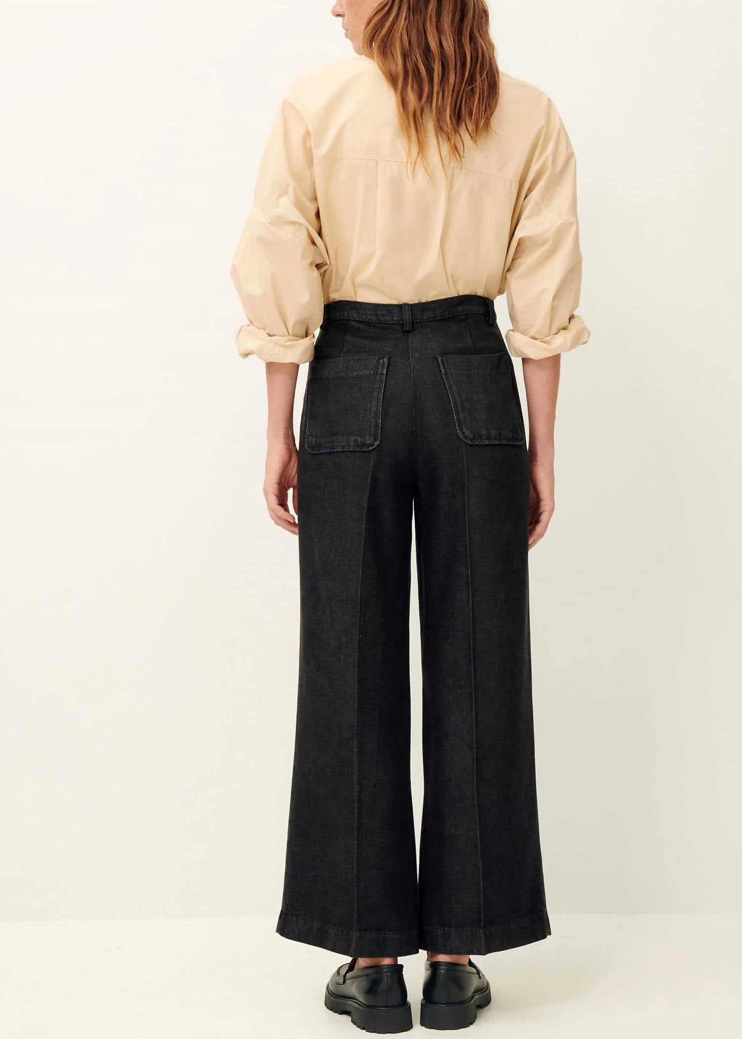 Sessun Aldivio Wide-leg Pants in carbonella - women's pants - detail view