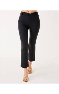 Lilly Pulitzer Ana Embellished High Rise Crop Flare Pants in noir - women's pants