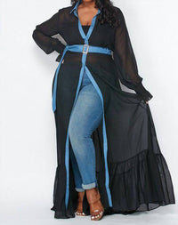 Illord Couture - Maxi Chiffon Cardigan Dress