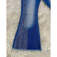 Kidscharm - Girl's Rhinestone Bell Bottom Jeans
