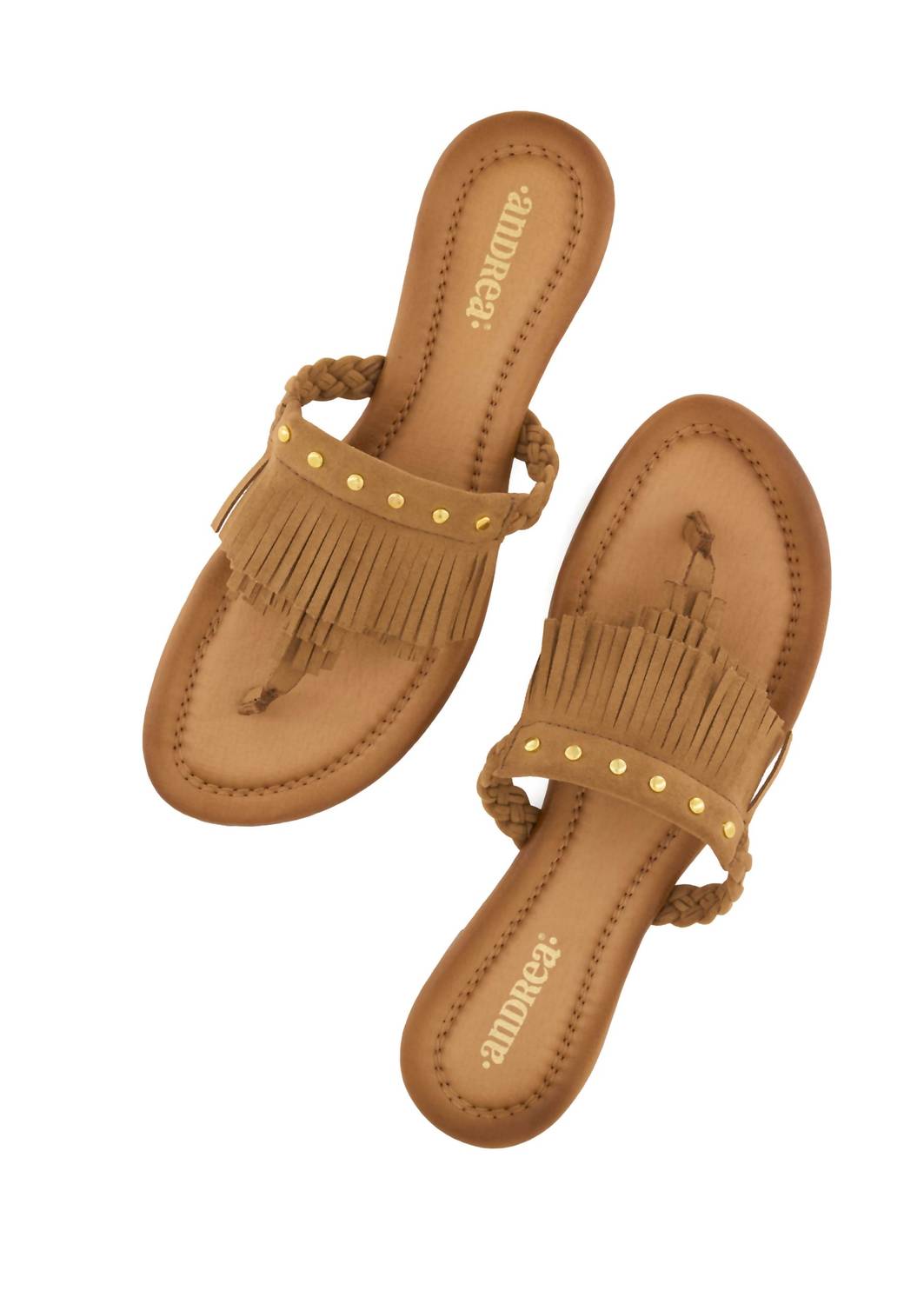 Andrea Women's Braided Strap And Fringe Sandal in honey - women's sandal - view 4