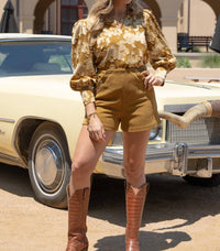 Emily McCarthy Hampton Jacquard Top in hide organza novelty - women's blouse - view 5