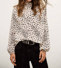 ba&sh Delphine Long-sleeved Top in ecru - women's blouse