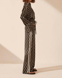 Shona Joy - Silk Contrast Relaxed Pant