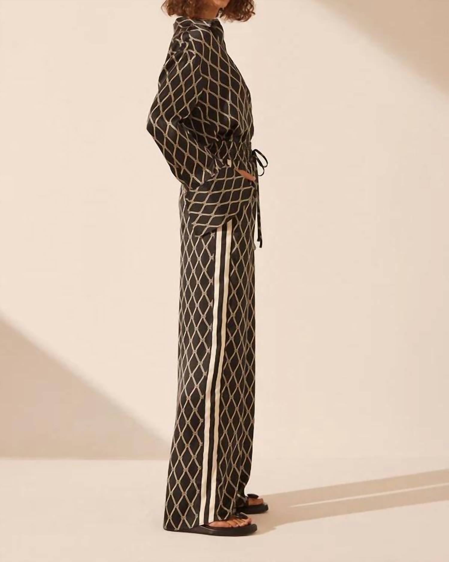 Shona Joy - Silk Contrast Relaxed Pant