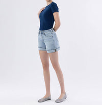 Vervet By Flying Monkey - Rebecca Cuffed Denim Shorts