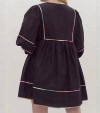 Entro - Multi-color Trim Mini Dress