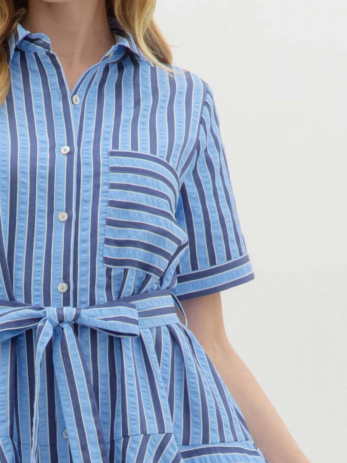 Entro - Front Button Mini Dress