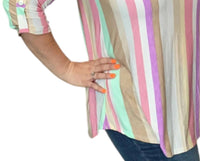 Honeyme - Pastel Stripe Gabby Tunic Top