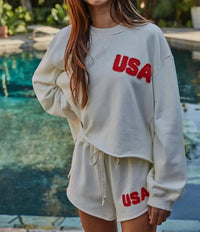 By Together - Usa Cropped Crewneck Sweater