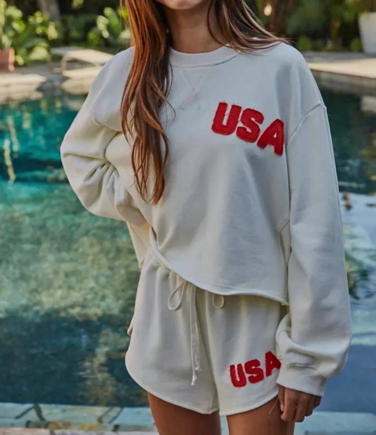 By Together - Usa Cropped Crewneck Sweater