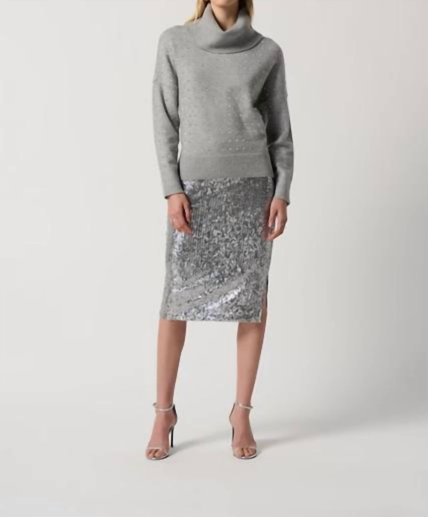 Joseph Ribkoff - Embellished Cowl Neck Sweater
