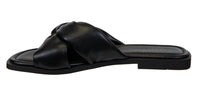 Naked Feet Women's Goa Flat Sandals in black - women's sandal - detail view