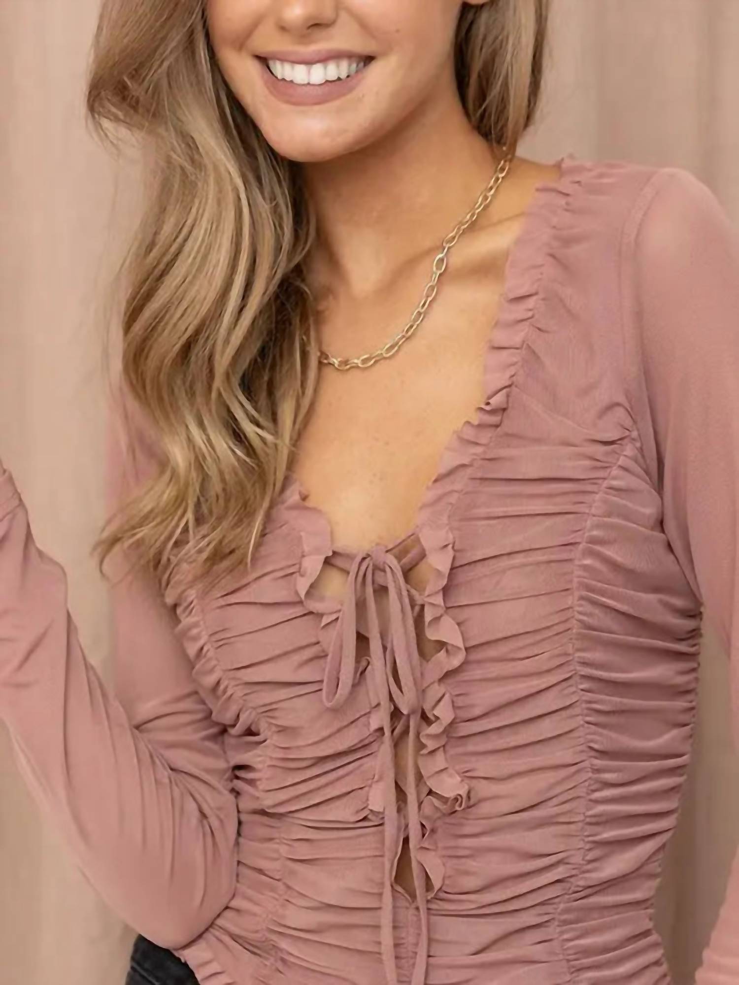 Illa Illa Mesha Top in ash rose - women's blouse