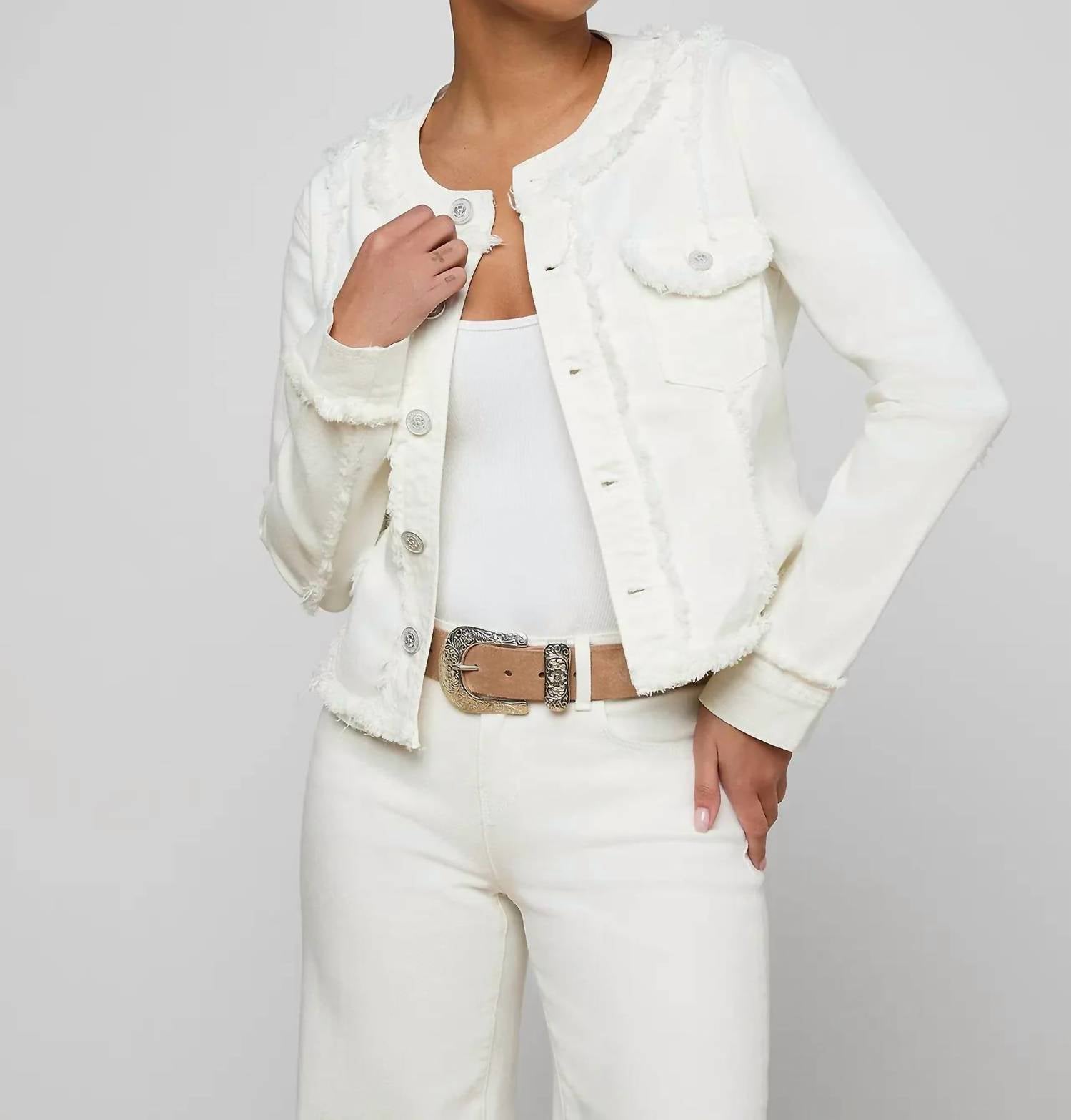 L'Agence - Yarin Collarless Fray Jacket