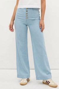 Naked Zebra - Tencel Wide Leg High Waisted Pants