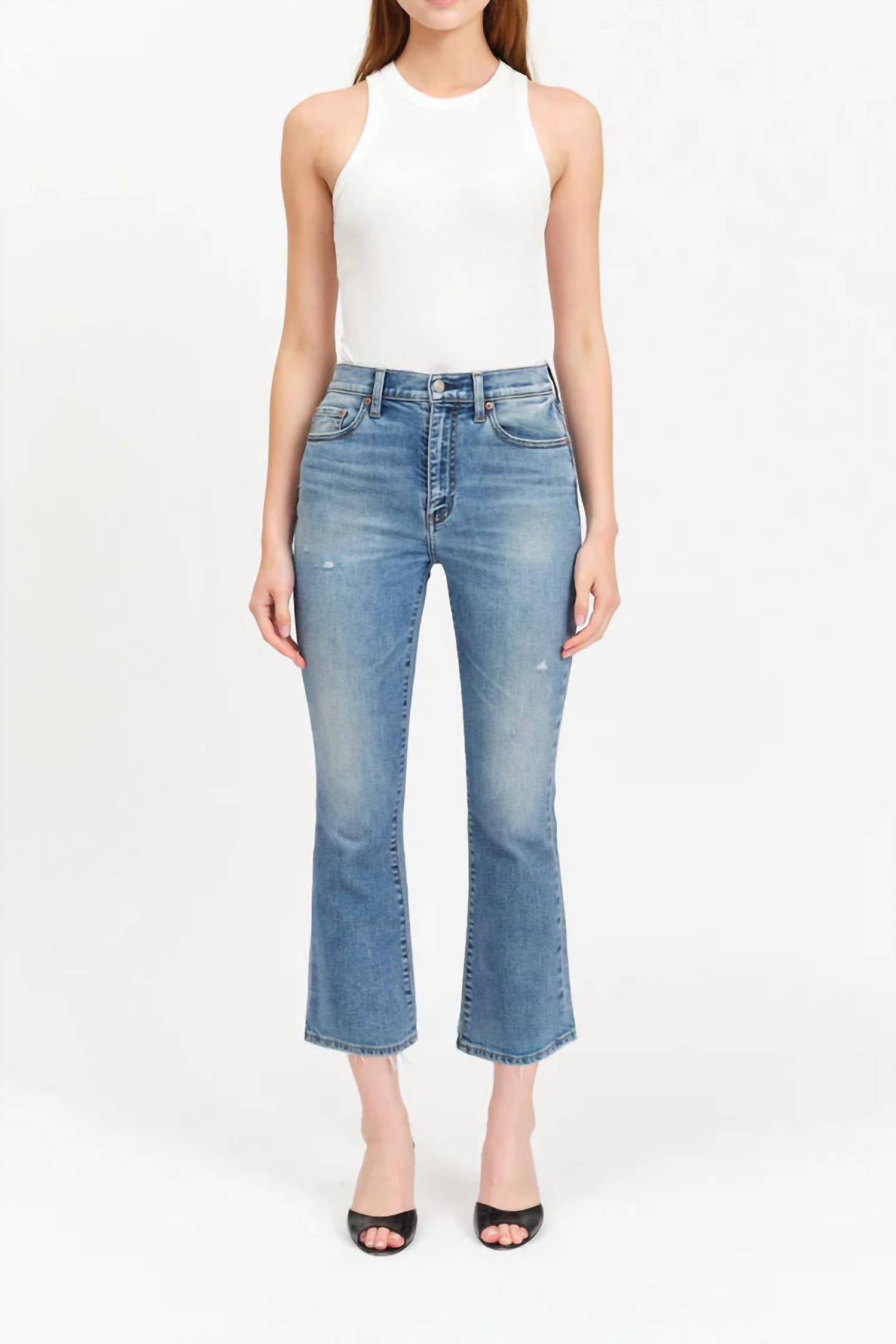Daze - Shy Girl High Rise Crop Flare Jean