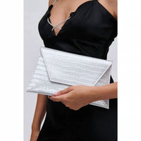Urban Expressions - Women's Cora Croco Textured Envelope Bag