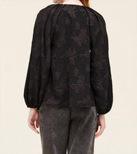 Grade & Gather - Pleated Jacquard Blouse