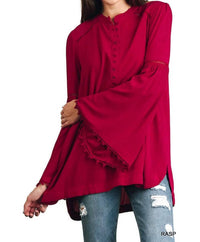 Umgee - Popover Trumpet Sleeve Blouse