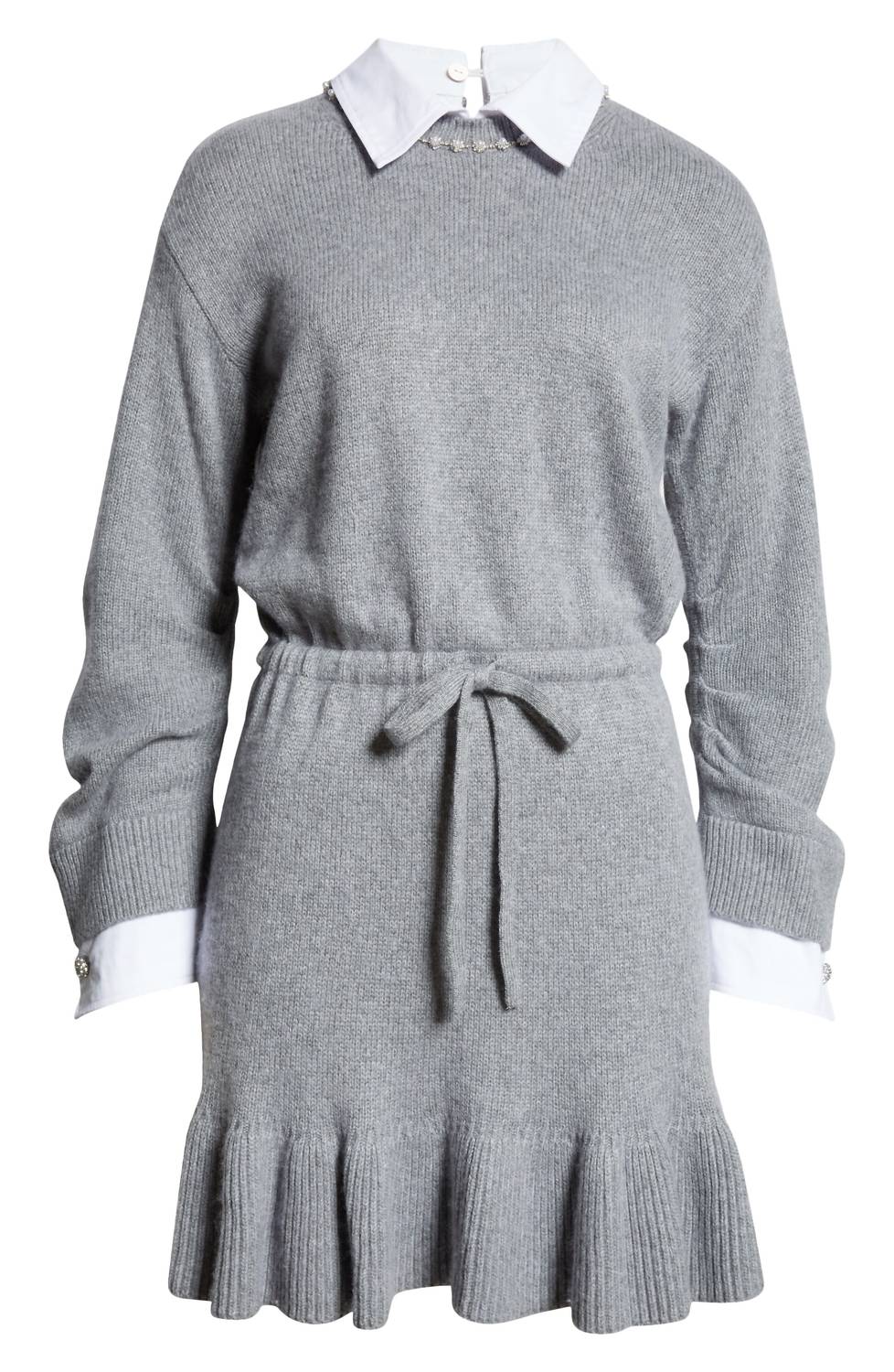 Cinq A Sept - Kiana Pearl Necklace Long Sleeve Sweater Dress