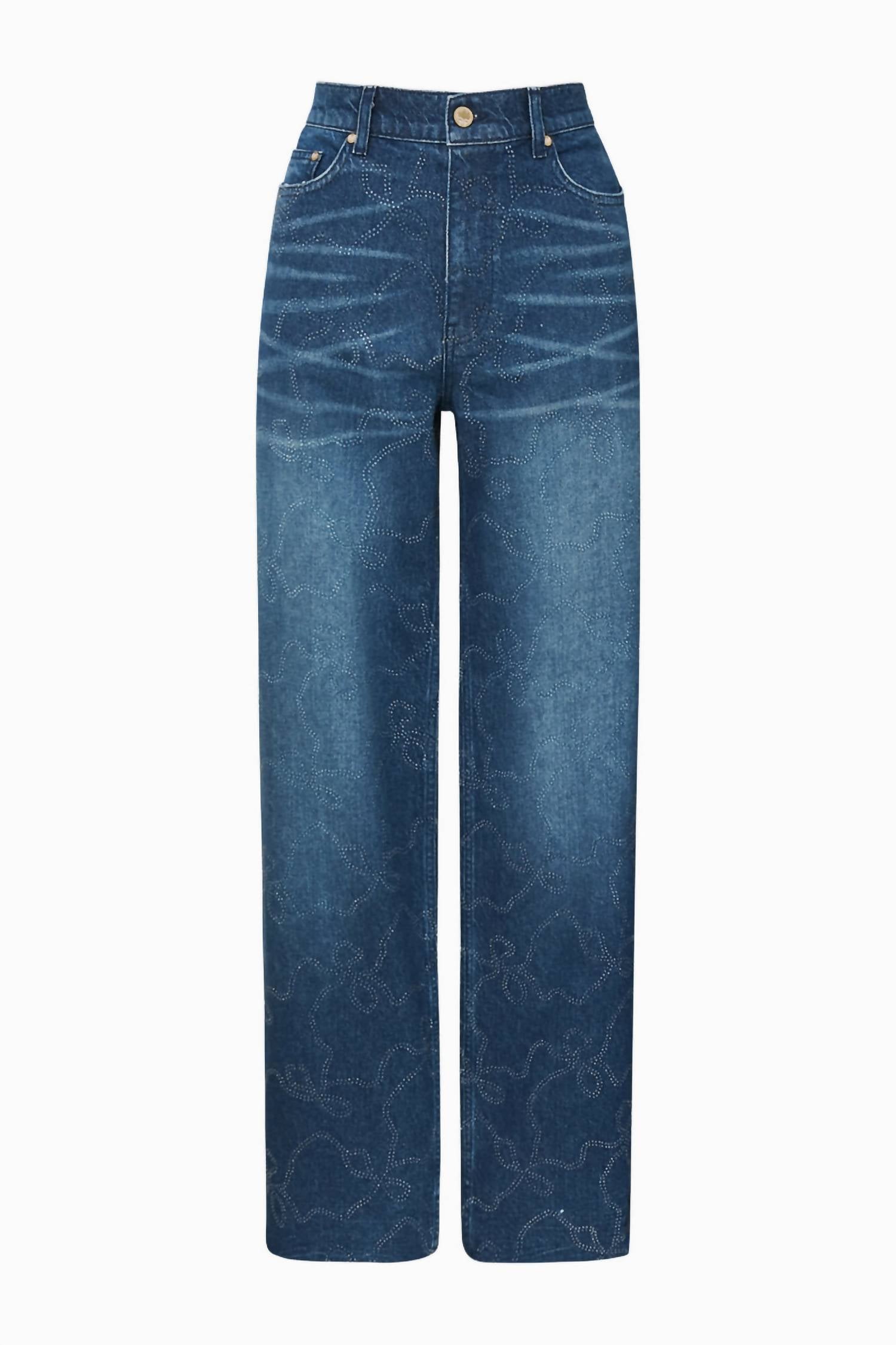 Loveshackfancy - Dessa Crystal Bow Jeans
