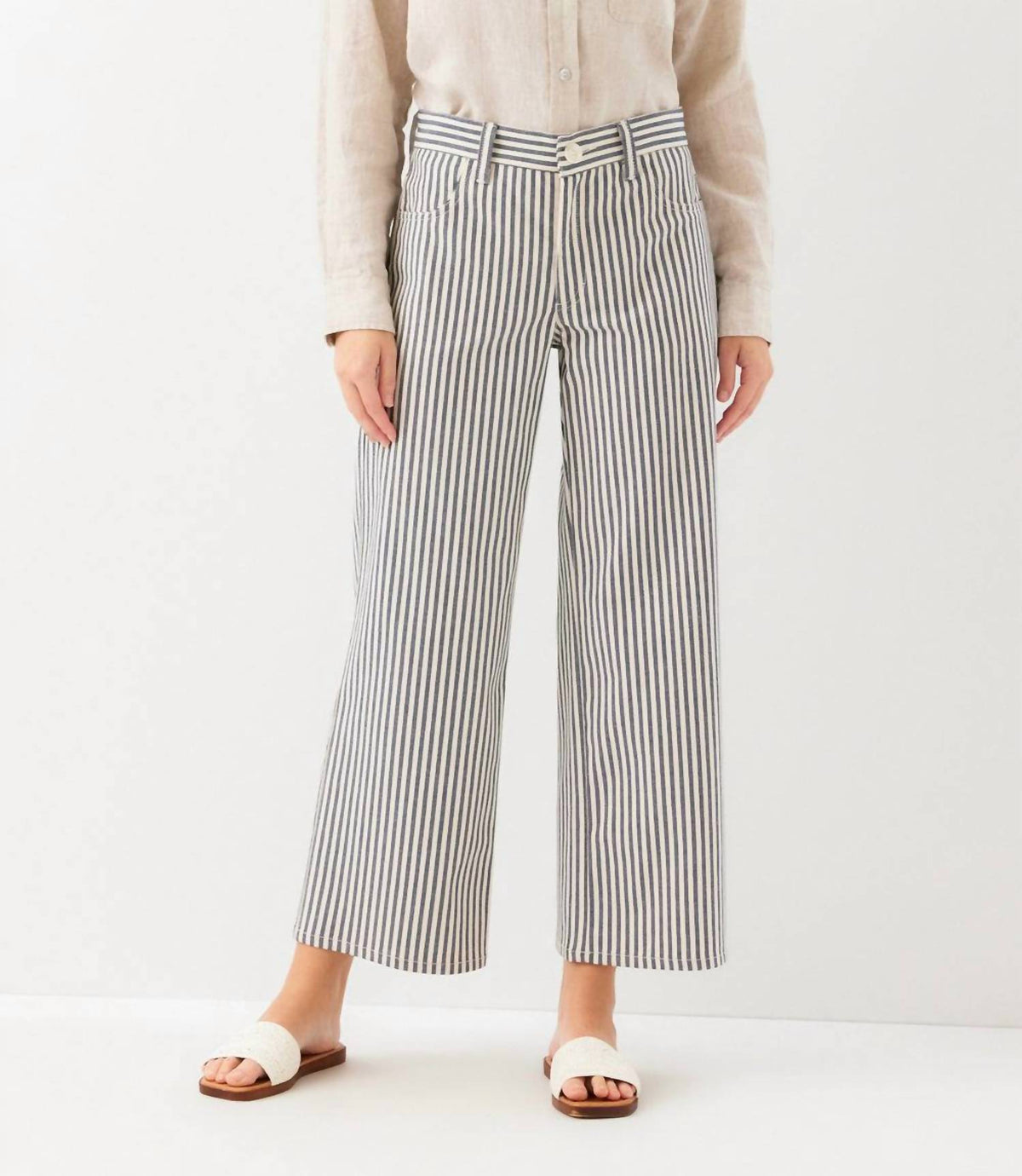 Karen Kane - Stripe Cropped Jeans