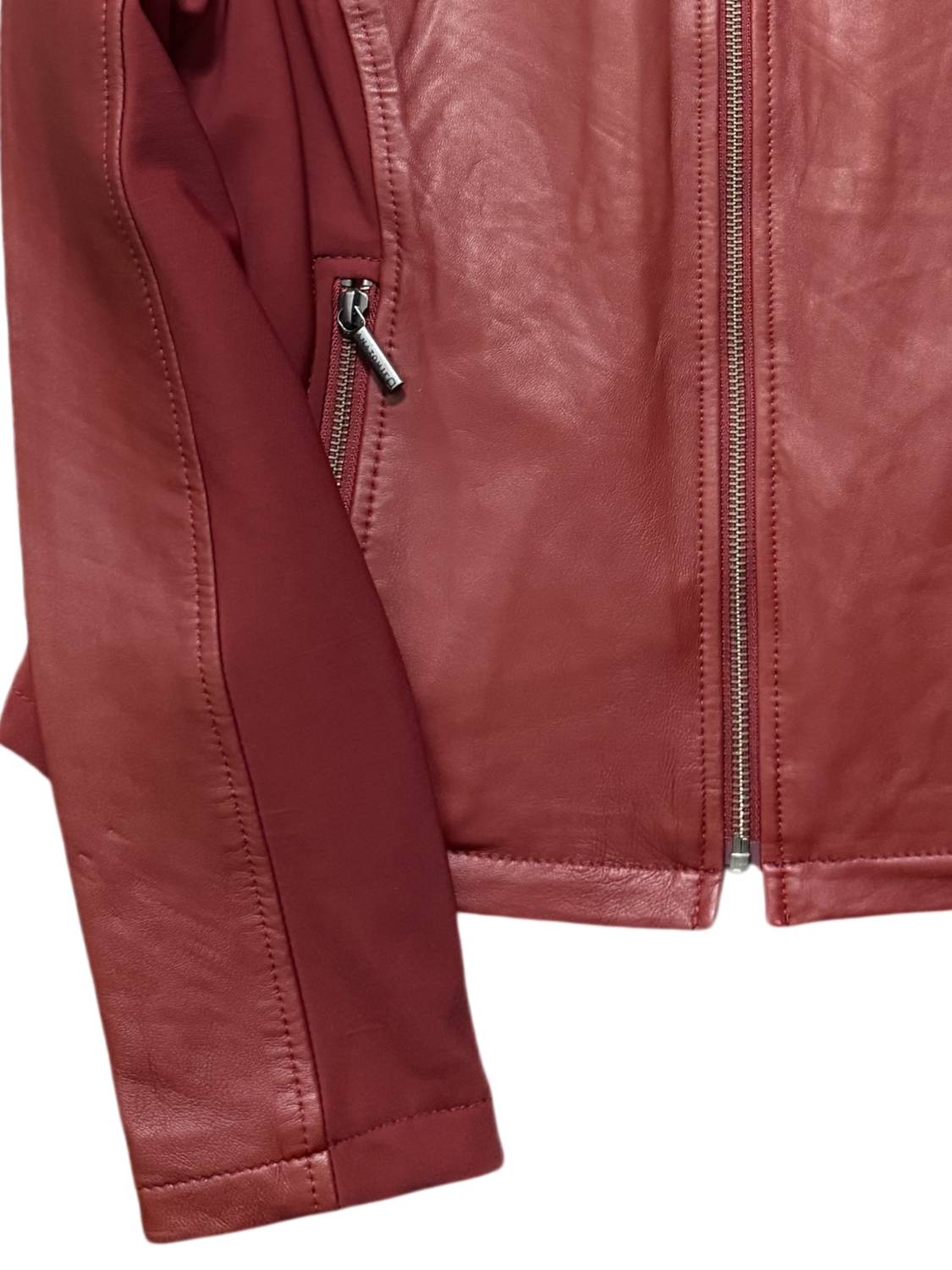 Anatomie Women's Leather Jacket in crimson - women's jacket - detail view