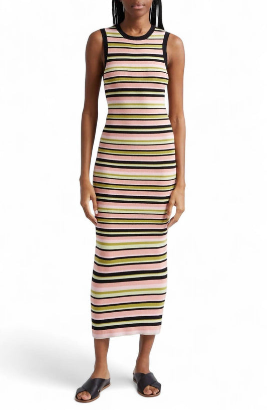 Atm - YARN STRIPE SLEEVELESS MIDI DRESS