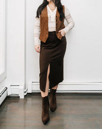 Gentle Fawn - Women's Front Slit Midi Skirt