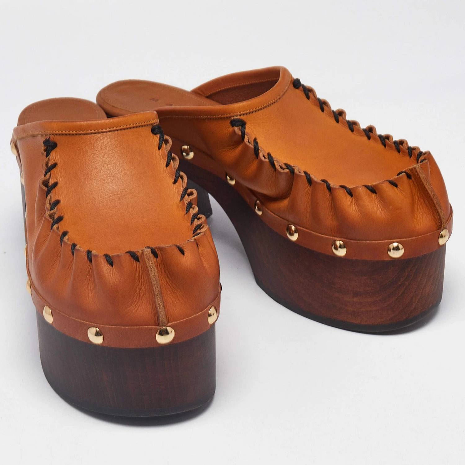 Marni - Women's Sabo Ruched Leather Studded Platform Clog