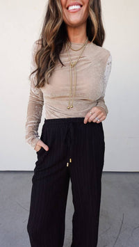 Hem & Thread - Crew Neck Velvet Bodysuit