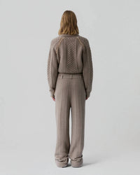 Guest In Residence Tailored Cable Trouser in residence tailored cable trouser in taupe - women's pants - alternate view