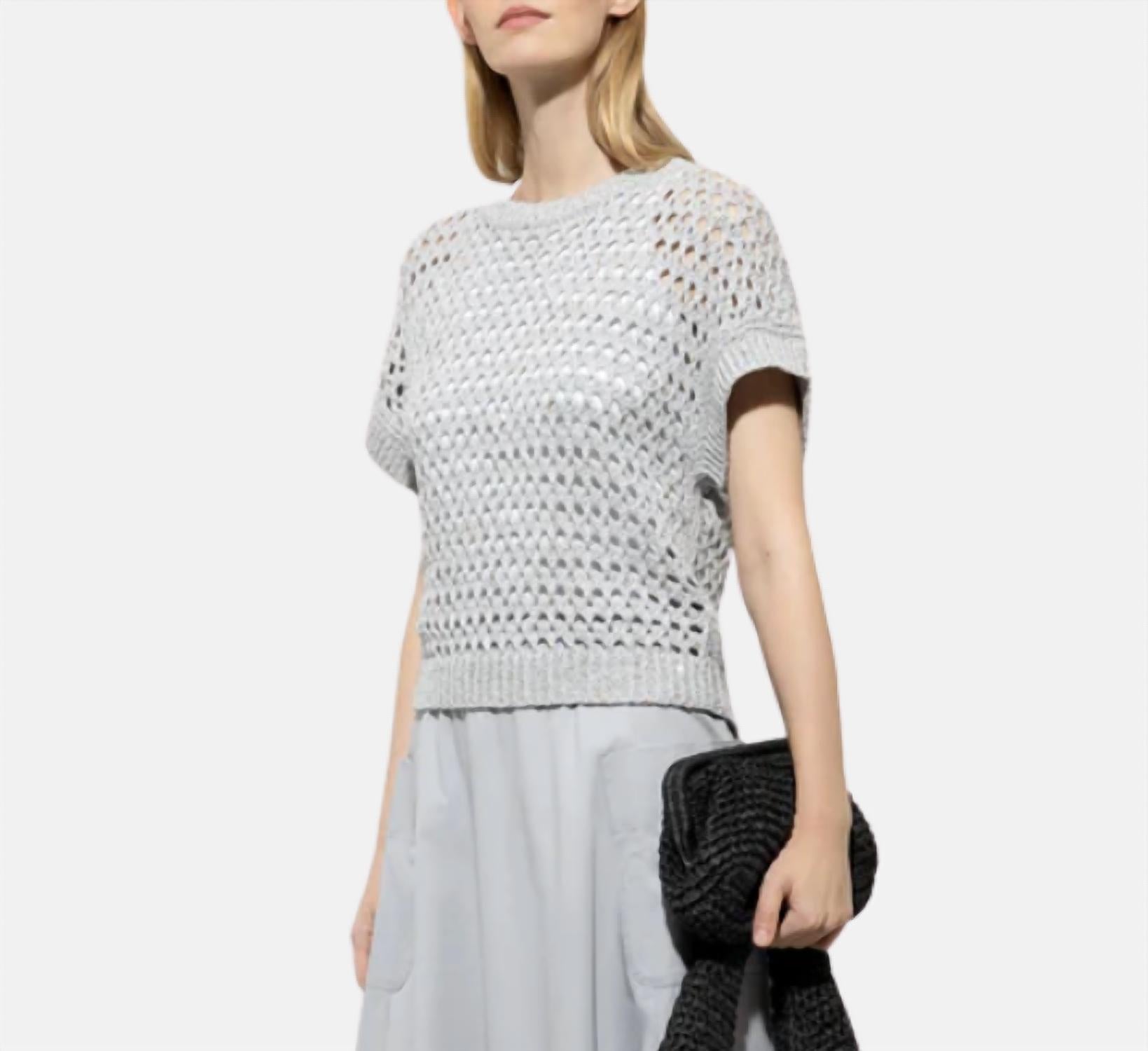 Luisa Cerano - Open Knit Short Sleeve Top