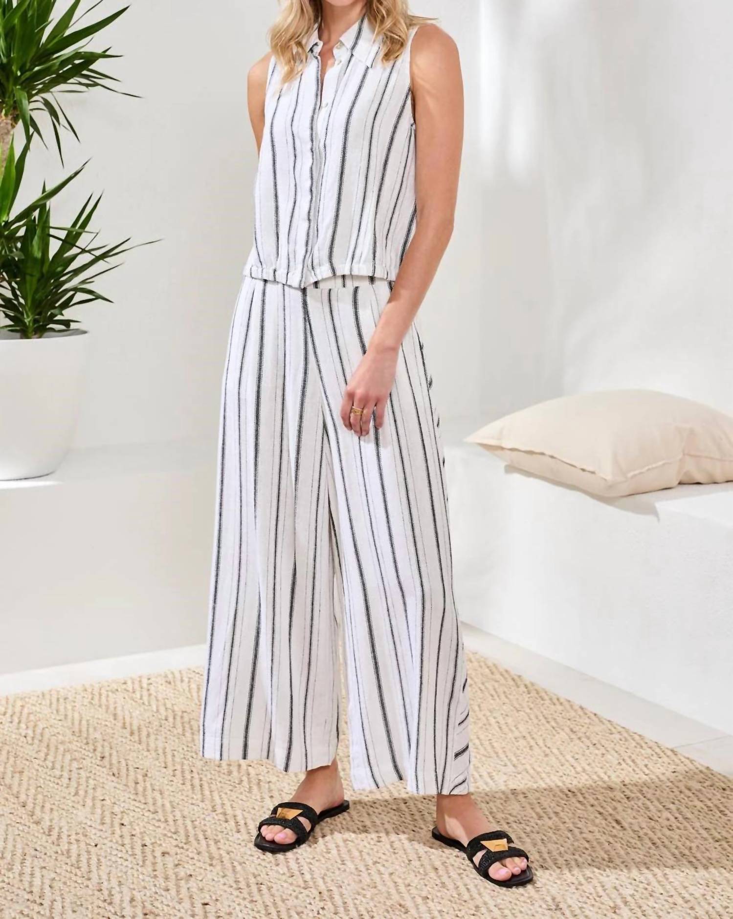 Tribal - Sleeveless Striped Blouse