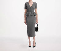 Self-Portrait - Peplum Knit Midi Dress