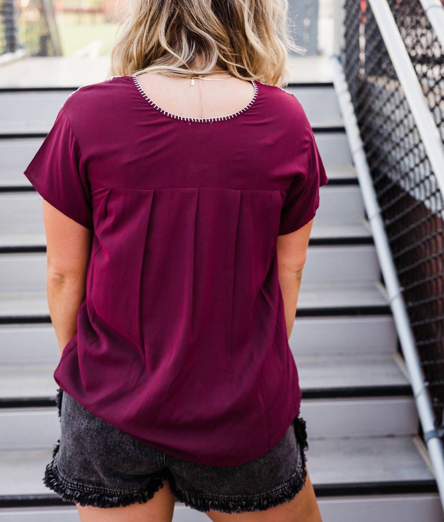 Layerz Clothing - Embroidered Short Sleeve Top