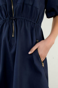 Thml - Puff Sleeve Half-zip Dress