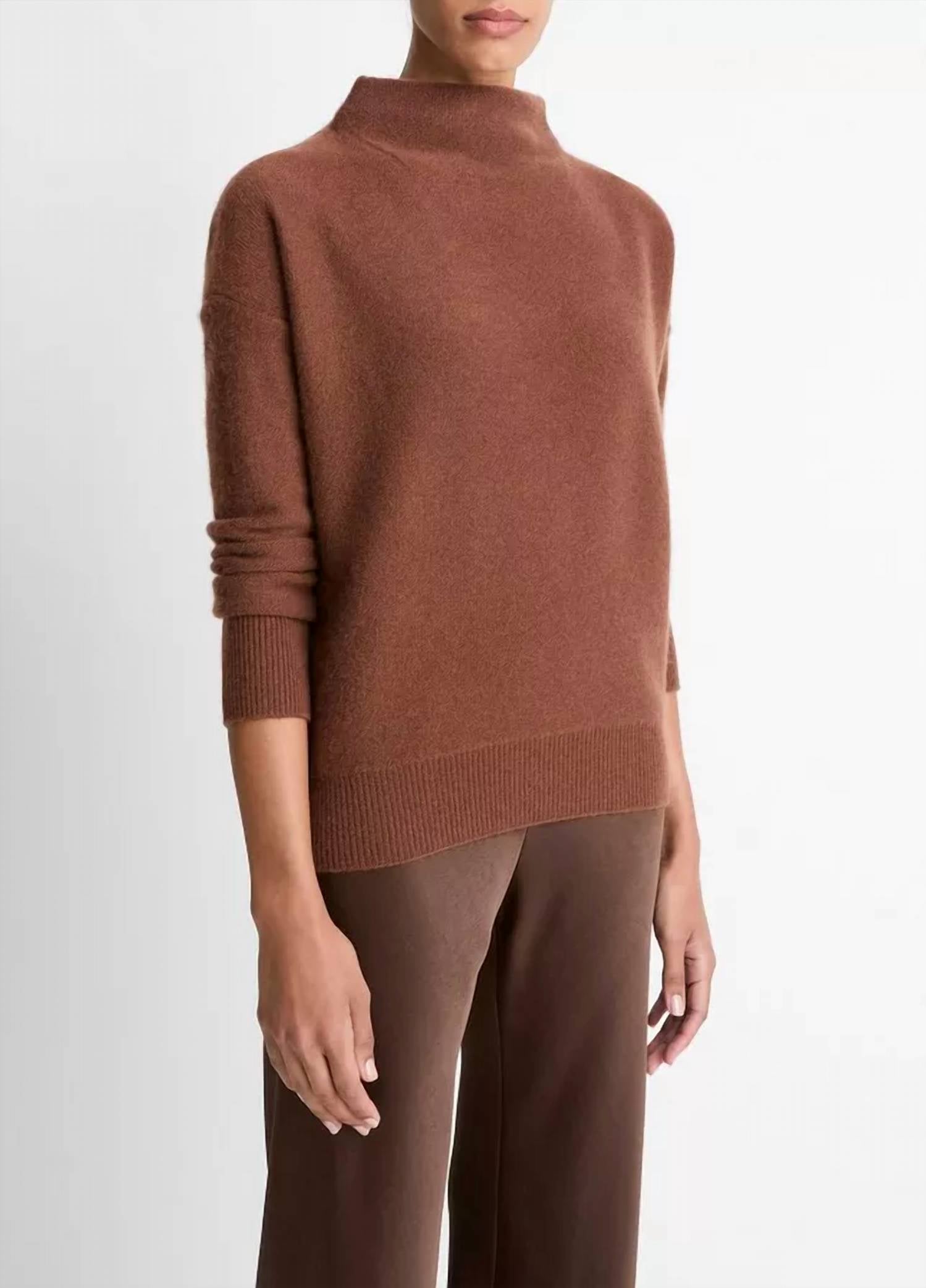 Vince - Plush Cashmere Funnel-Neck Sweater