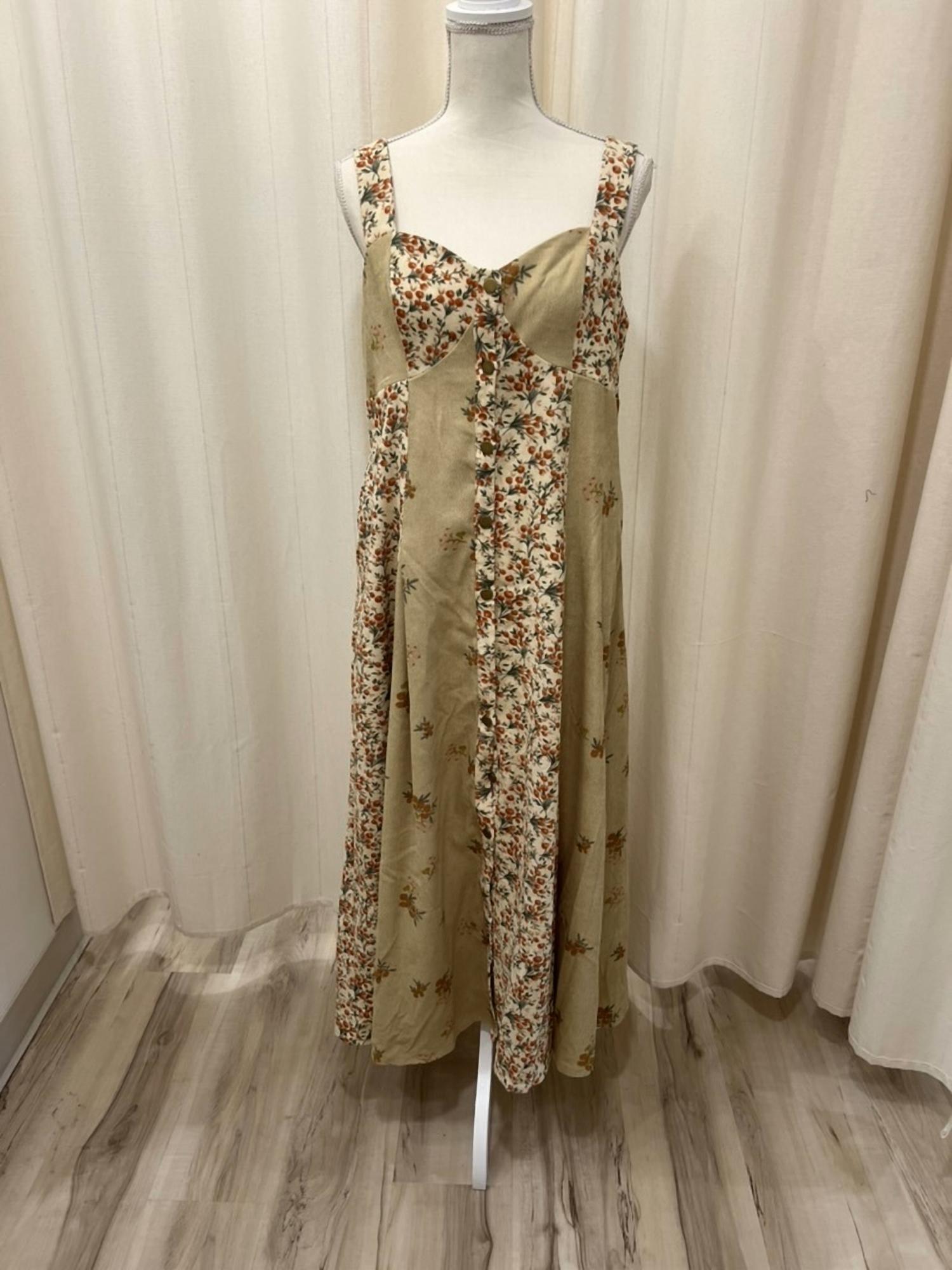 Heyson - Floral Corduroy Midi Dress