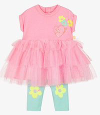 Billieblush - Baby Jersey Tulle Dress & Legging Set
