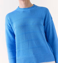 Brodie Cashmere - Tilly Textured Stripe Crew Top