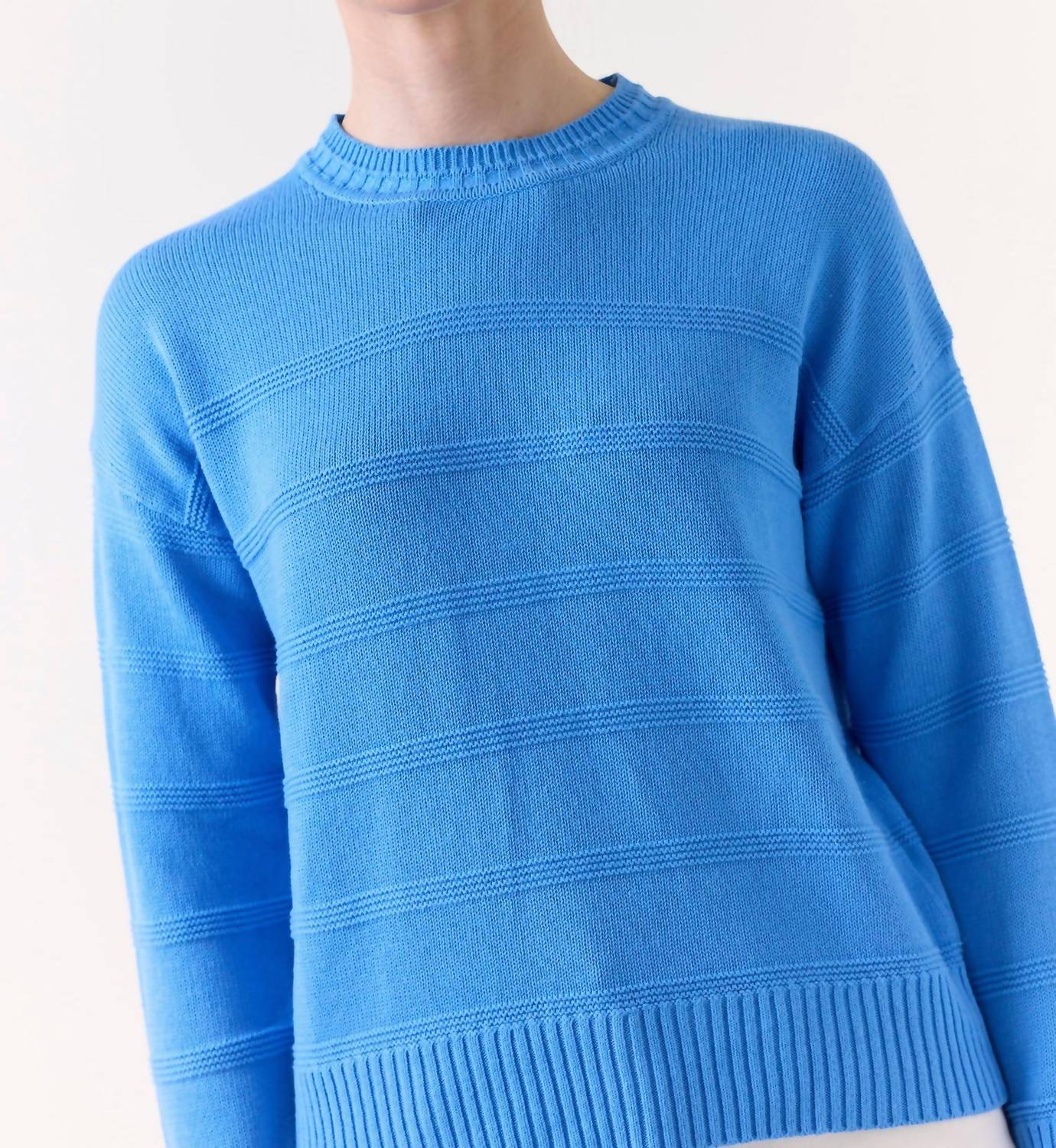 Brodie Cashmere - Tilly Textured Stripe Crew Top